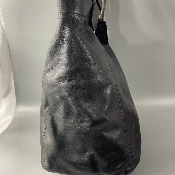 Authentic COACH Large Soho Black Leather Shopping Tote Bag - Picture 4 of 15